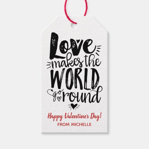 Love Quote  Hearts Valentines Day Gift Tag