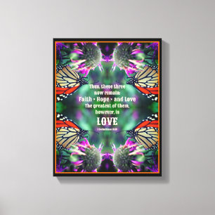 Love Quote Monarch Butterfly Inspirational Canvas Print