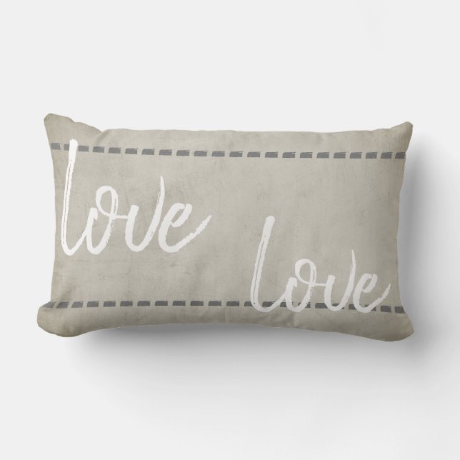 love quote pillow rustic chic style gray and white (Front)