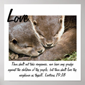 Love Quote Poster - Otters White