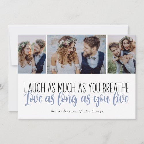 Love Quote Script Photos Wedding Thank You Card