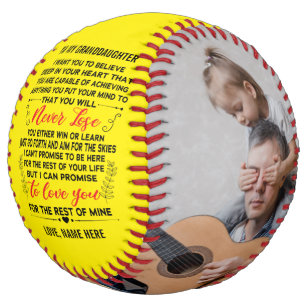 Love Quote To My Granddaughter with Custom 2 Photo Softball