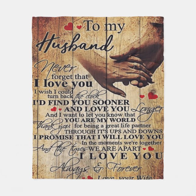 Love Quotes Gift | To My Husband Present | Fleece Blanket (Front)