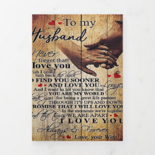 Love Quotes Gift To My Husband Present Tri-Fold Announcement