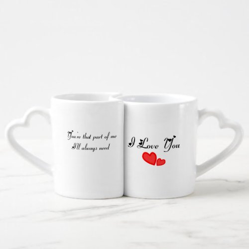 Love quotes I love you calligraphy Coffee Mug Set