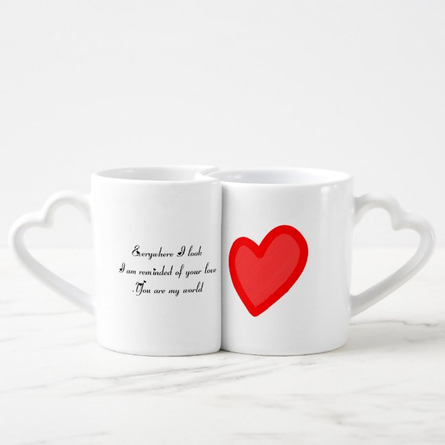 Love quotes, I love you, Cute Couple Captions Coffee Mug Set (Back Nesting)