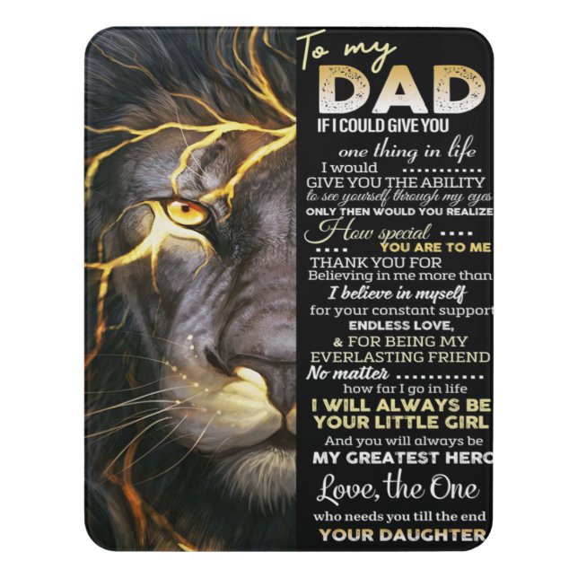 Love Quotes Letter, To My Dad Gift, Door Sign (Contemporary Vert)