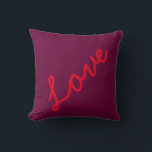 Love Quotes Purple Background Theme Beach Wedding Throw Pillow<br><div class="desc">Printed with text "love" in purple background. Feel free to customize and change the text or choose a different colour for the pillow,  or even add your own images or names!</div>