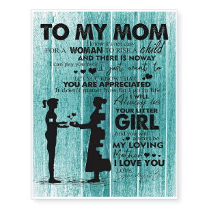Love Quotes To Mother To My Mom Letter Temporary Tattoos