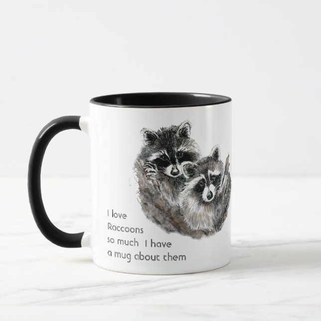 Love Raccoon Cute Animals So Much Fun Quote  Mug (Left)