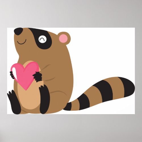 Love Raccoon Poster