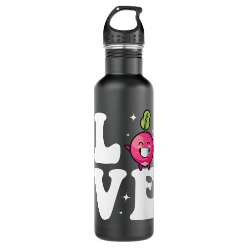 Love Radish Cute Vegetable Lover Vegan Radish Stainless Steel Water Bottle