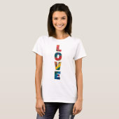 Love Rainbow Abstract Art Trendy Colorful Letters T-Shirt (Front Full)