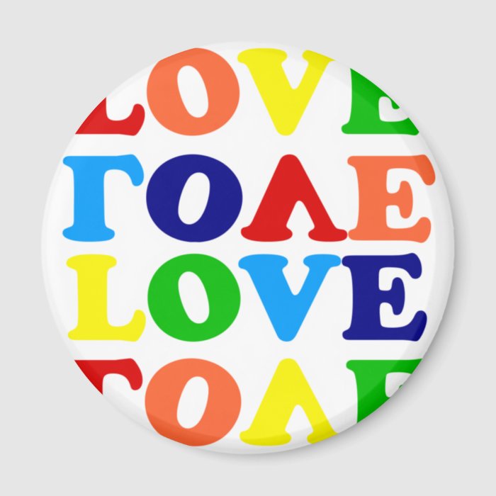 Love Rainbow Alphabet Soup Valentine Fridge Magnets