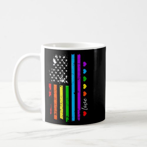 Love Rainbow American Flag Lgbt Equality Lgbt Prid Coffee Mug