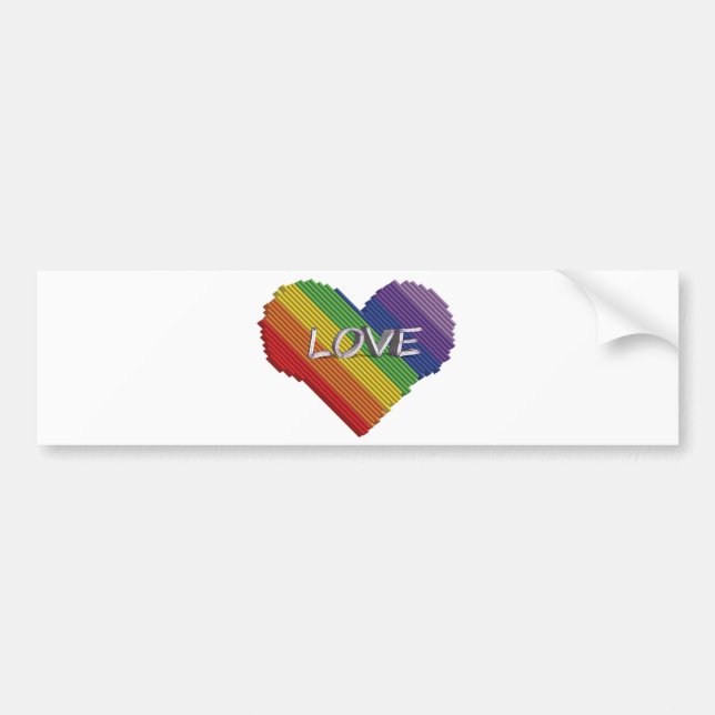 Love rainbow bumper sticker (Front)