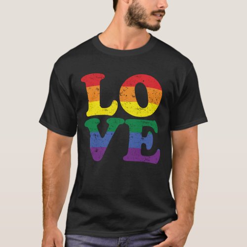 Love Rainbow Flag LGBT Gay Pride T Shirt 6