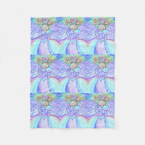 Love Rainbow Guardian Angel Custom Fleece Blanket