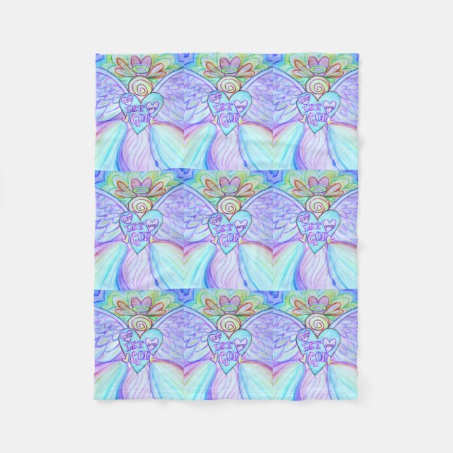 Love Rainbow Guardian Angel Custom Fleece Blanket (Front)