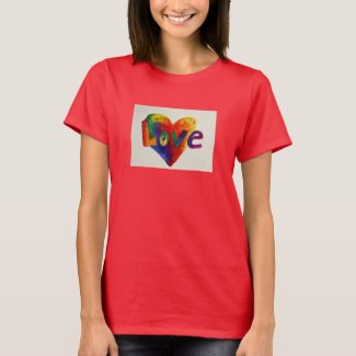 Love Rainbow Heart Glitter Art Word TShirts