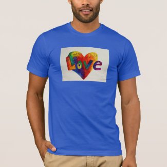 Love Rainbow Heart Glitter Word Art T-Shirt