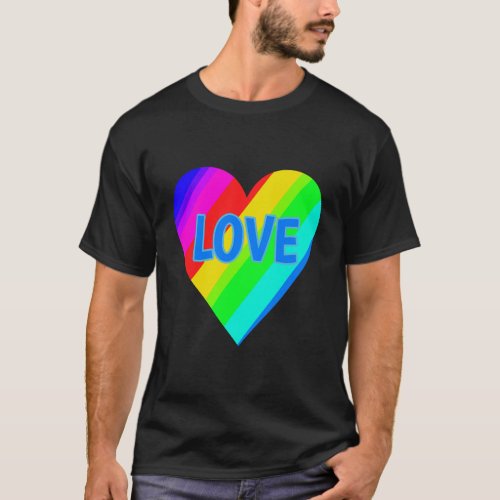 Love Rainbow Heart Pride Lgbtq T_Shirt