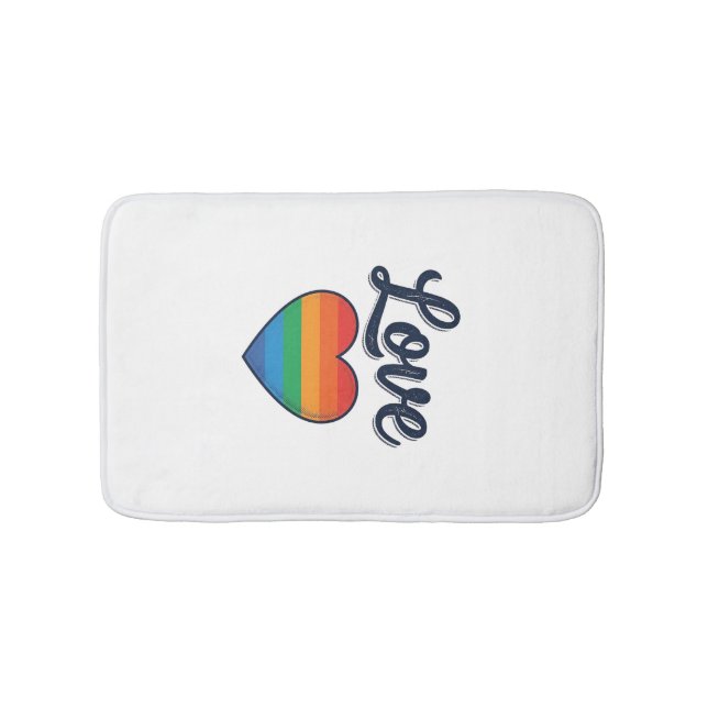 Love Rainbow Heart Pride Vector Shirt Design_1 Bath Mat (Front)