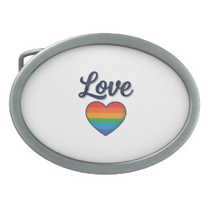 Love Rainbow Heart Pride Vector Shirt Design_1 Belt Buckle
