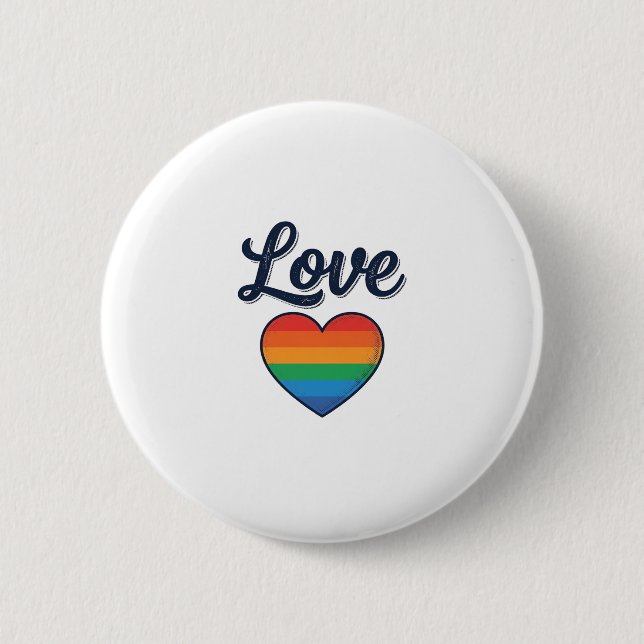 Love Rainbow Heart Pride Vector Shirt Design_1 Button (Front)