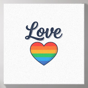 Love Rainbow Heart Pride Vector Shirt Design_1 Canvas Photo Tile