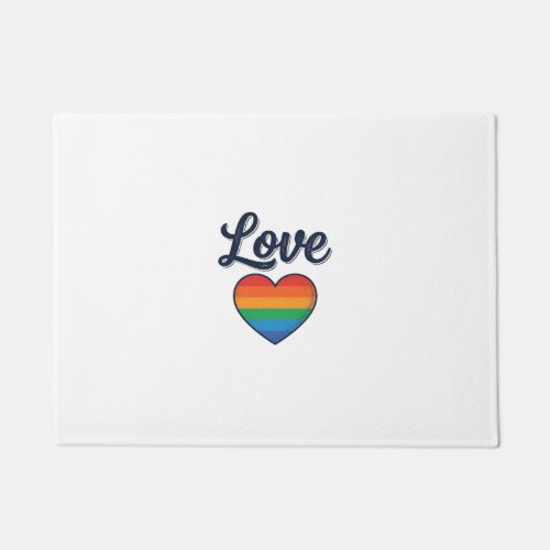 Love Rainbow Heart Pride Vector Shirt Design_1 Doormat