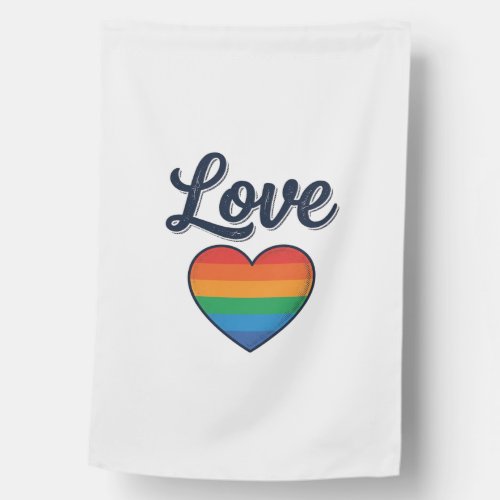 Love Rainbow Heart Pride Vector Shirt Design_1 House Flag