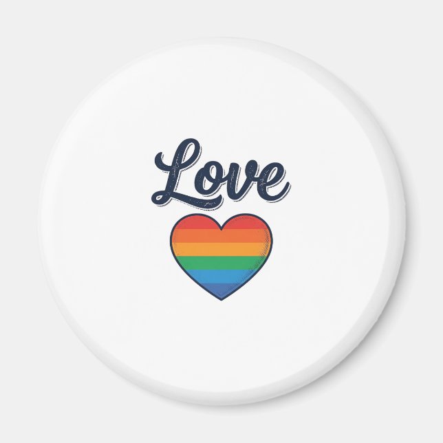 Love Rainbow Heart Pride Vector Shirt Design_1 Magnet (Front)