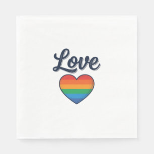Love Rainbow Heart Pride Vector Shirt Design_1 Napkins