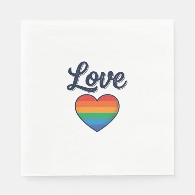 Love Rainbow Heart Pride Vector Shirt Design_1 Napkins (Front)