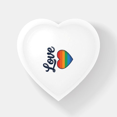 Love Rainbow Heart Pride Vector Shirt Design_1 Paperweight