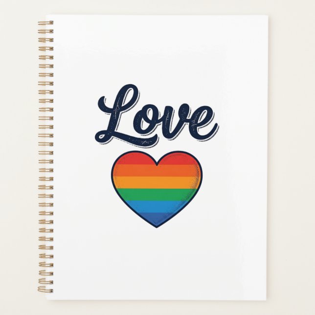Love Rainbow Heart Pride Vector Shirt Design_1 Planner (Front)