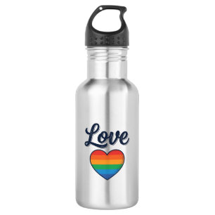 Love Rainbow Heart Pride Vector Shirt Design_1 Stainless Steel Water Bottle
