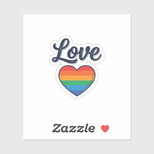 Love Rainbow Heart Pride Vector Shirt Design_1 Sticker (Sheet)