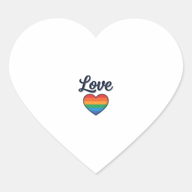 Love Rainbow Heart Pride Vector Shirt Design_1 Sticker (Front)