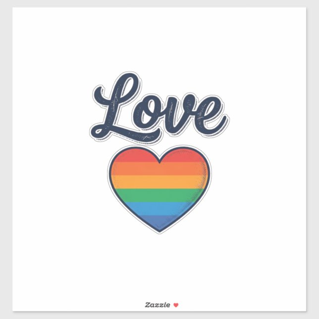 Love Rainbow Heart Pride Vector Shirt Design_1 Sticker (Sheet)