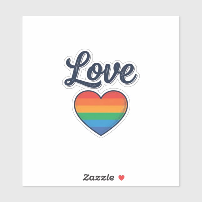 Love Rainbow Heart Pride Vector Shirt Design_1 Sticker (Sheet)