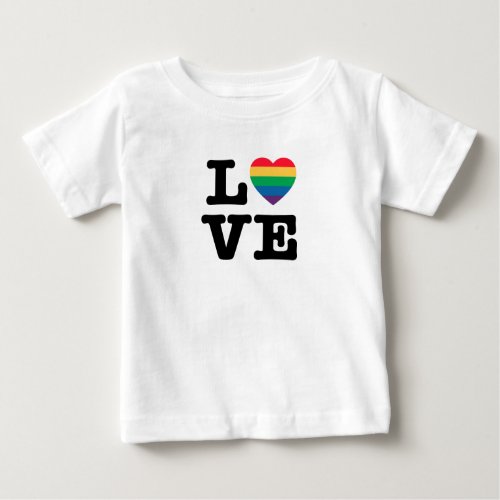Love Rainbow Heart Word Baby T_Shirt