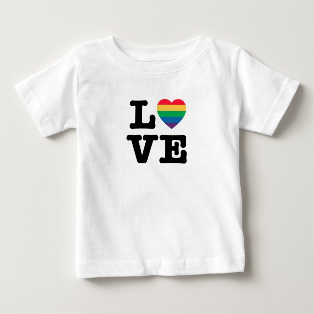 Love Rainbow Heart Word Baby T-Shirt (Front)
