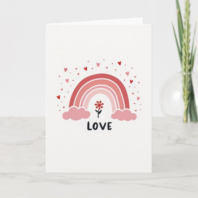 Love Rainbow Hearts Card (Front)