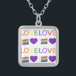 LOVE Rainbow Layer Cake LGBT Gay Pride Necklace<br><div class="desc">Necklace features an original marker illustration of a slice of rainbow layer cake,  with LOVE in a bold rainbow font.</div>