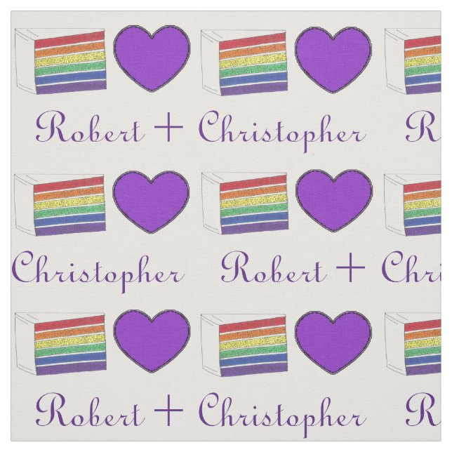 Love Rainbow Layer Wedding Cake Gay Pride LGBT Fabric (Swatch)