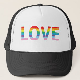 LOVE Rainbow LGBTQIA Flag, Gay Pride Letter Trucker Hat