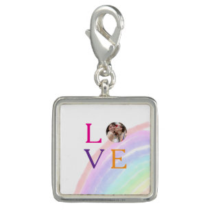 LOVE RAINBOW PHOTO LETTER PRIDE LGBTQ GIFTS CUSTOM CHARM