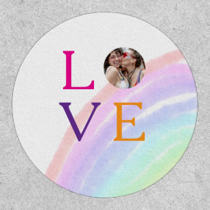LOVE RAINBOW PHOTO LETTER PRIDE LGBTQ GIFTS CUSTOM PATCH